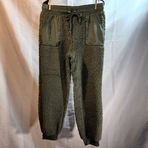 Green Fleece Fluffy Joggers